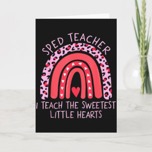 Tarjeta Arcoíris Enseño Corazones Más Dulces Profesor Vale