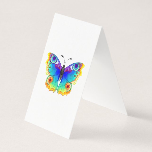 Tarjeta Arcoiris mariposa Peacock Eye (Reverso)