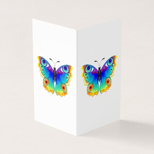 Tarjeta Arcoiris mariposa Peacock Eye (Exterior)