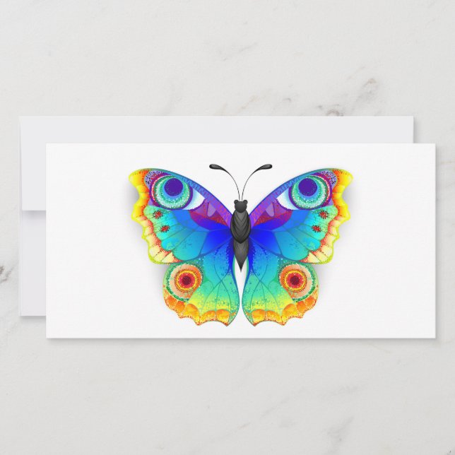 Tarjeta Arcoiris mariposa Peacock Eye (Anverso)