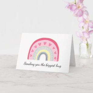 Tarjeta Arcoiris que te envía el mayor abrazo lindo.