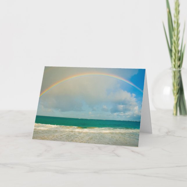 Tarjeta Arcoiris sobre el océano (Anverso)