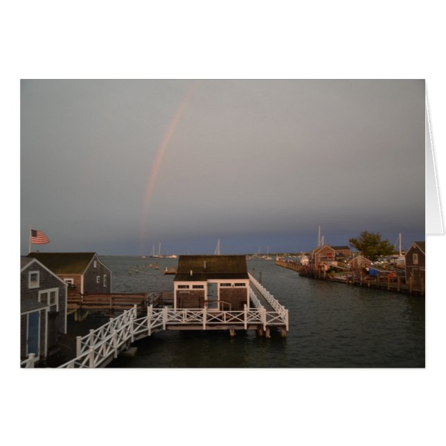 Tarjeta arcoiris sobre el puerto de Nantucket (Anverso (Horizontal))