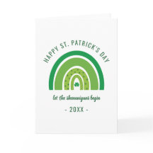 Arcoíris Verde Trébol Irlandés Feliz Día de San Pa