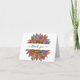 Tarjeta Arcoíris y estampado de leopardo personalizado gra