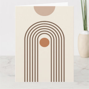 Tarjeta Arcoiris y Sol, Arte Geométrico Abstracto Boho