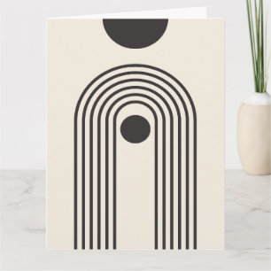 Tarjeta Arcoíris y Sol, Arte Geométrico Abstracto Boho