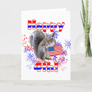 Tarjeta ardilla 4 de julio