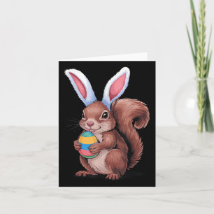 Tarjeta Ardilla con orejas conejitas Divertidos Niños De P