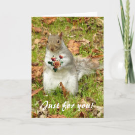 Tarjeta Ardilla con rosas