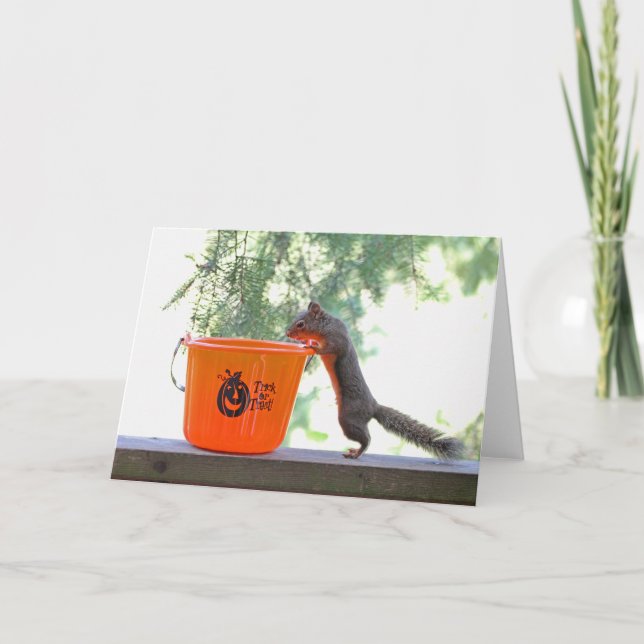 Tarjeta ardilla de Halloween (Anverso)