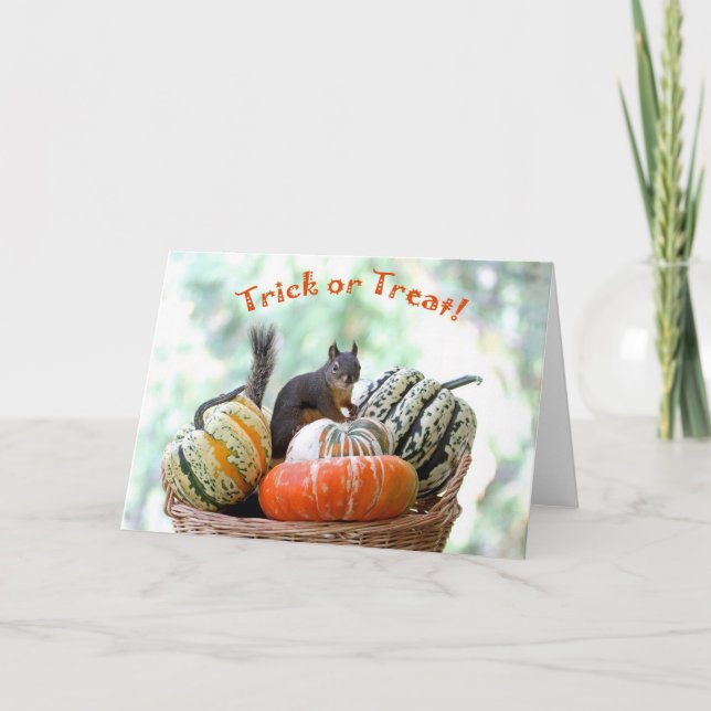 Tarjeta ardilla de Halloween (Anverso)