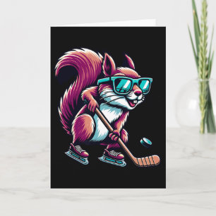 Tarjeta Ardilla de hockey sobre hielo genial gles patinaje