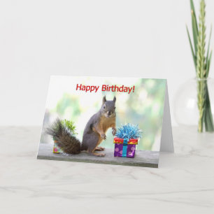 Tarjeta Ardilla del feliz cumpleaños