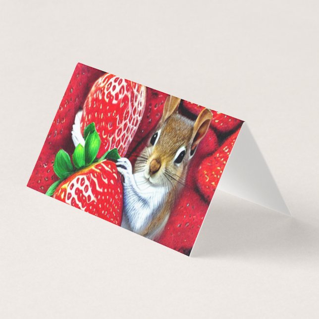 Tarjeta Ardilla En El Cielo De La Fresa (Anverso)