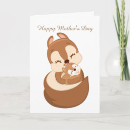 Tarjeta Ardilla linda del día de fiesta del día de madre