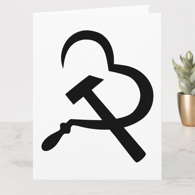 Tarjeta Ardilla Y Martillo, Corazón, Amor, Comunismo (Planta pequeña)