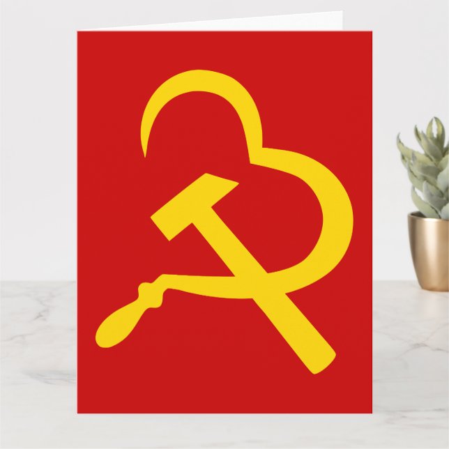 Tarjeta Ardilla Y Martillo, Corazón, Amor, Comunismo (Planta pequeña)