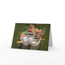 Ardillas Graciosas En Una Canoa Divirtiéndose En L