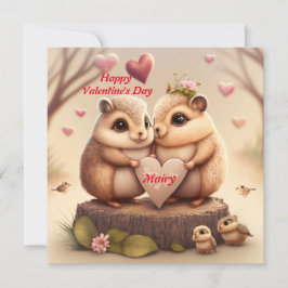 Tarjeta ardillas lindas enamoradas