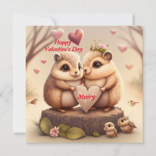 Tarjeta ardillas lindas enamoradas 