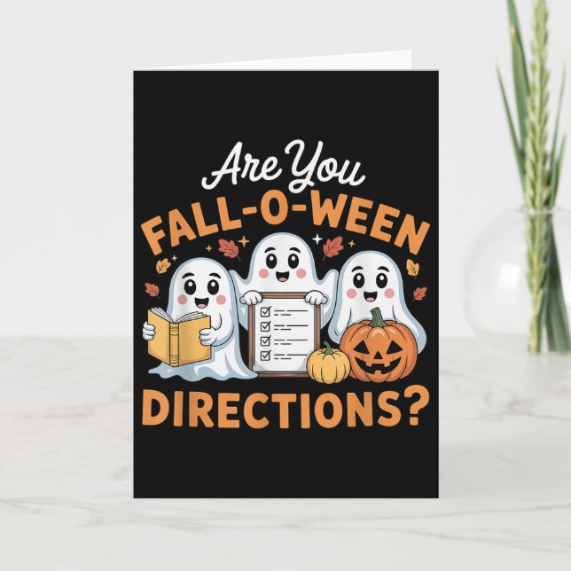 Tarjeta Are You Fall O Ween Directions Teacher Ghost Hallo (Anverso)