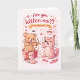 Tarjeta Are You Kitten Me? Cute Funny Cat Valentine’s Day 