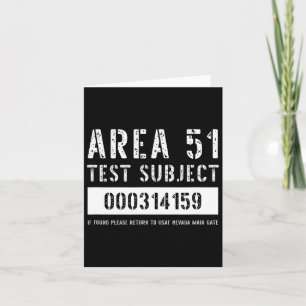 Tarjeta Área 51 Ensayo Sujeto Secuestro Alien Cos Hallowee