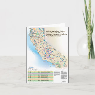 Tarjeta Áreas de la cultura india de California - Notecard