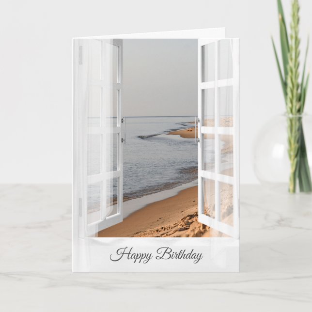 Tarjeta Arena De Playa Y Cumpleaños Del Agua (Anverso)