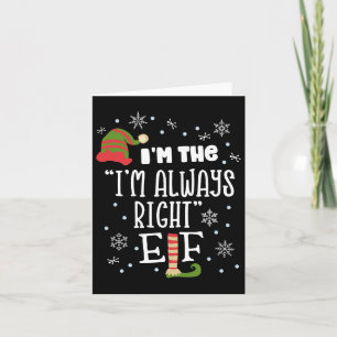 Tarjeta Argue a Elf Navidades del grupo familiar T Xmas W