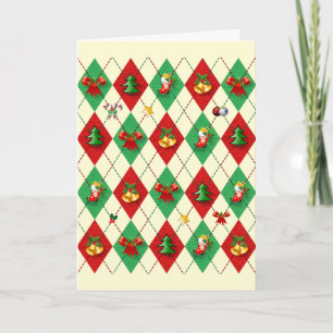 Tarjeta Argyle Navidad Diamante
