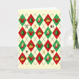 Tarjeta Argyle Navidad Diamante