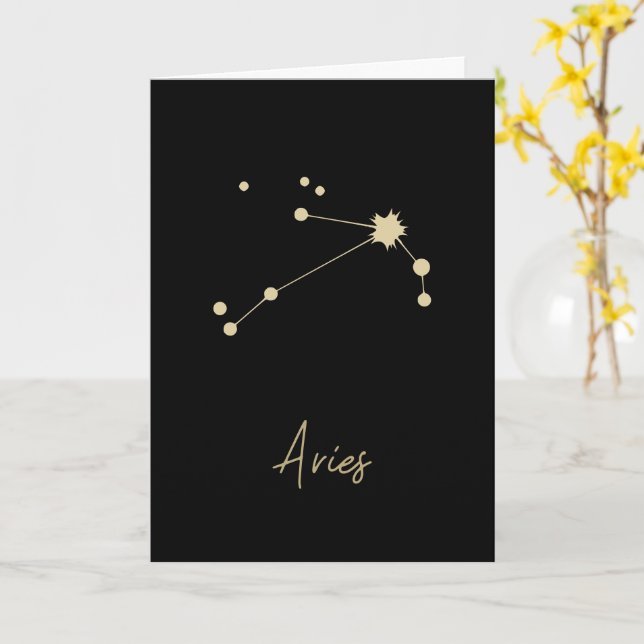 Tarjeta Aries Constellation Zodiac (flor amarilla)