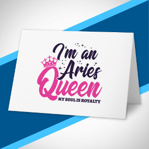 Tarjeta Aries Cumpleaños Reina Astrología Zodiac Rótulo So