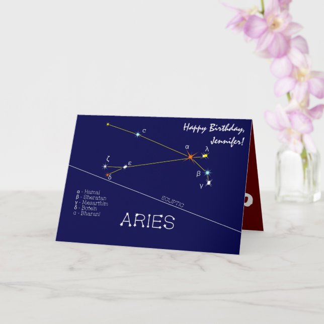Tarjeta Áries de Constelación Zodiaca (Orquídea)