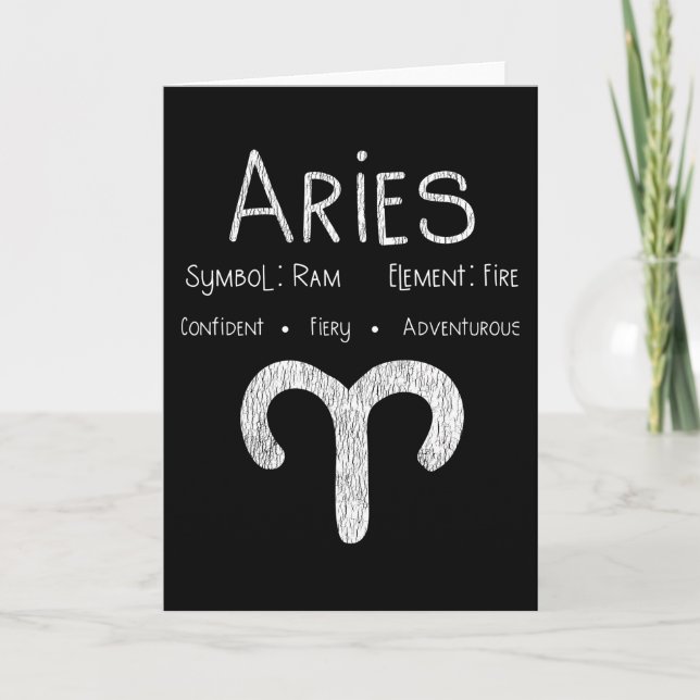 Tarjeta Aries Horoscope Astrologic Star Sign Regalo de cum (Anverso)