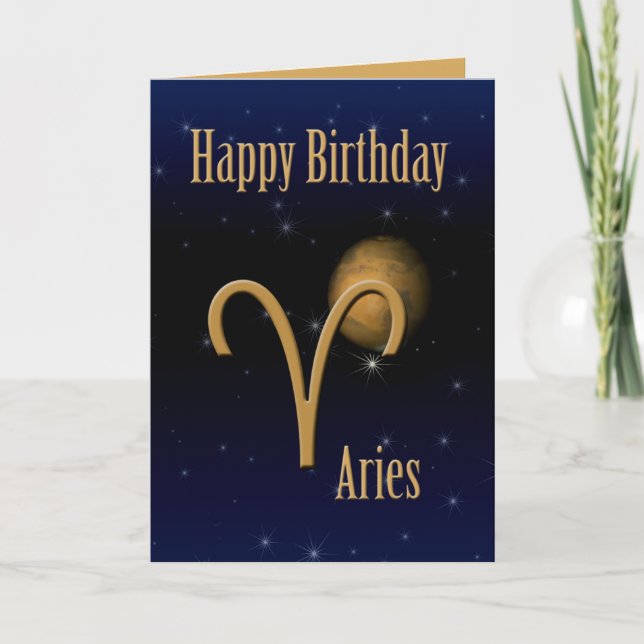 Tarjeta Aries Mars Happy Birthday Greet Card (Anverso)