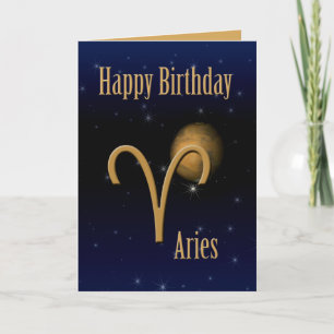 Tarjeta Aries Mars Happy Birthday Greet Card