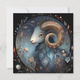 Tarjeta Aries Ram Zodiac Astrology Mystical Birthday