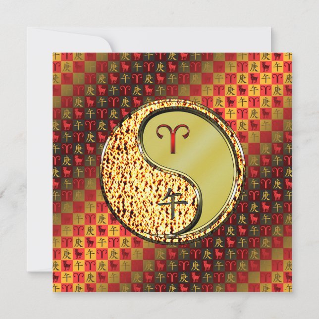 Tarjeta Aries y caballos Metalizado (Anverso)