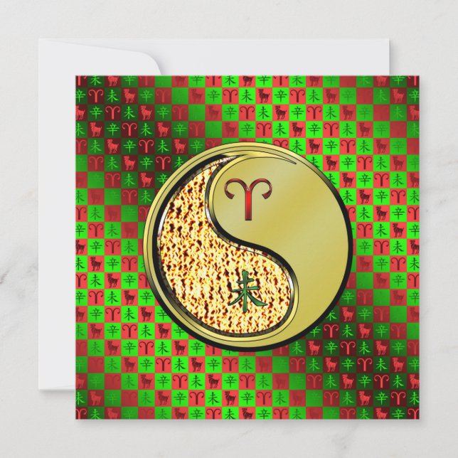 Tarjeta Aries y Cabra Metalizado (Anverso)