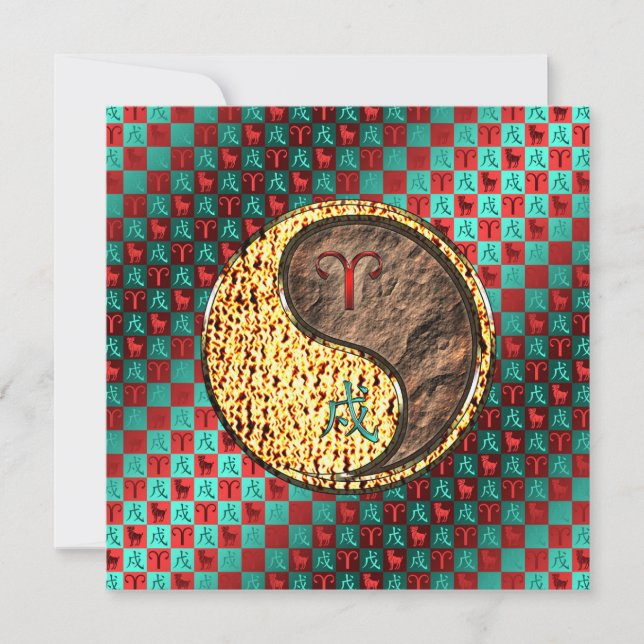 Tarjeta Aries y Earth Dog (Anverso)