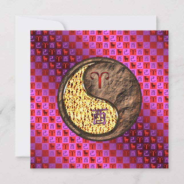 Tarjeta Aries y Earth Rooster (Anverso)