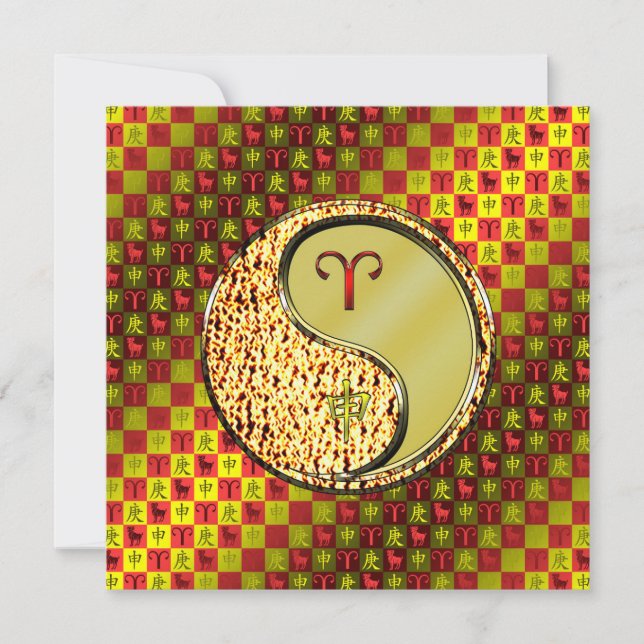 Tarjeta Aries y Mono de Metal (Anverso)