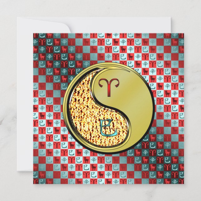 Tarjeta Aries y Serpiente Metalizado (Anverso)