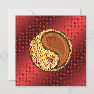 Tarjeta Aries y Tigre de Madera