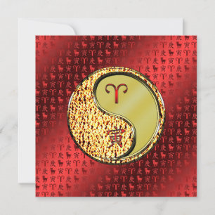 Tarjeta Aries y tigre Metalizado