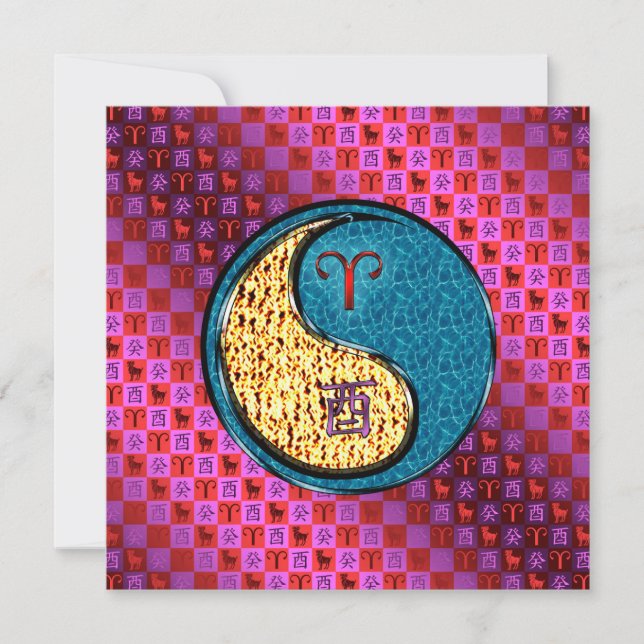 Tarjeta Aries y Water Rooster (Anverso)