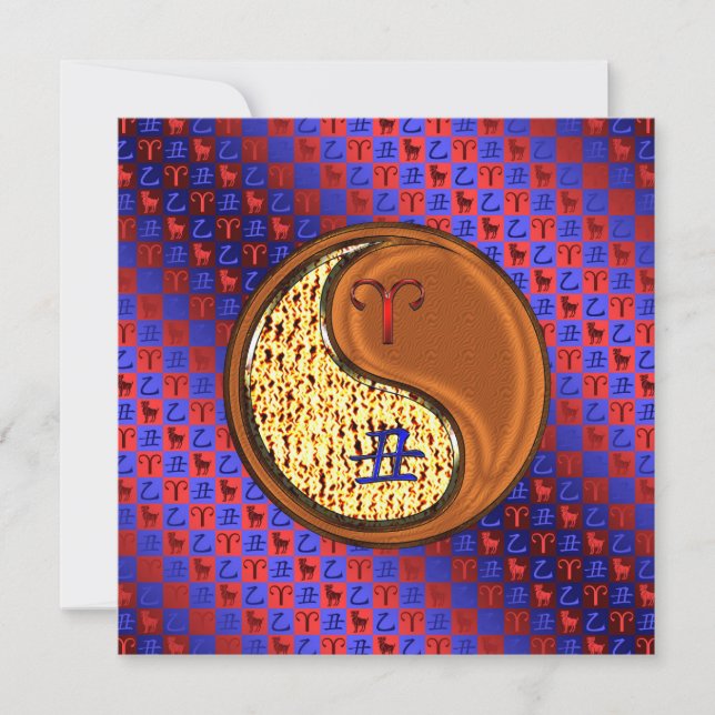 Tarjeta Aries y Wood Ox (Anverso)